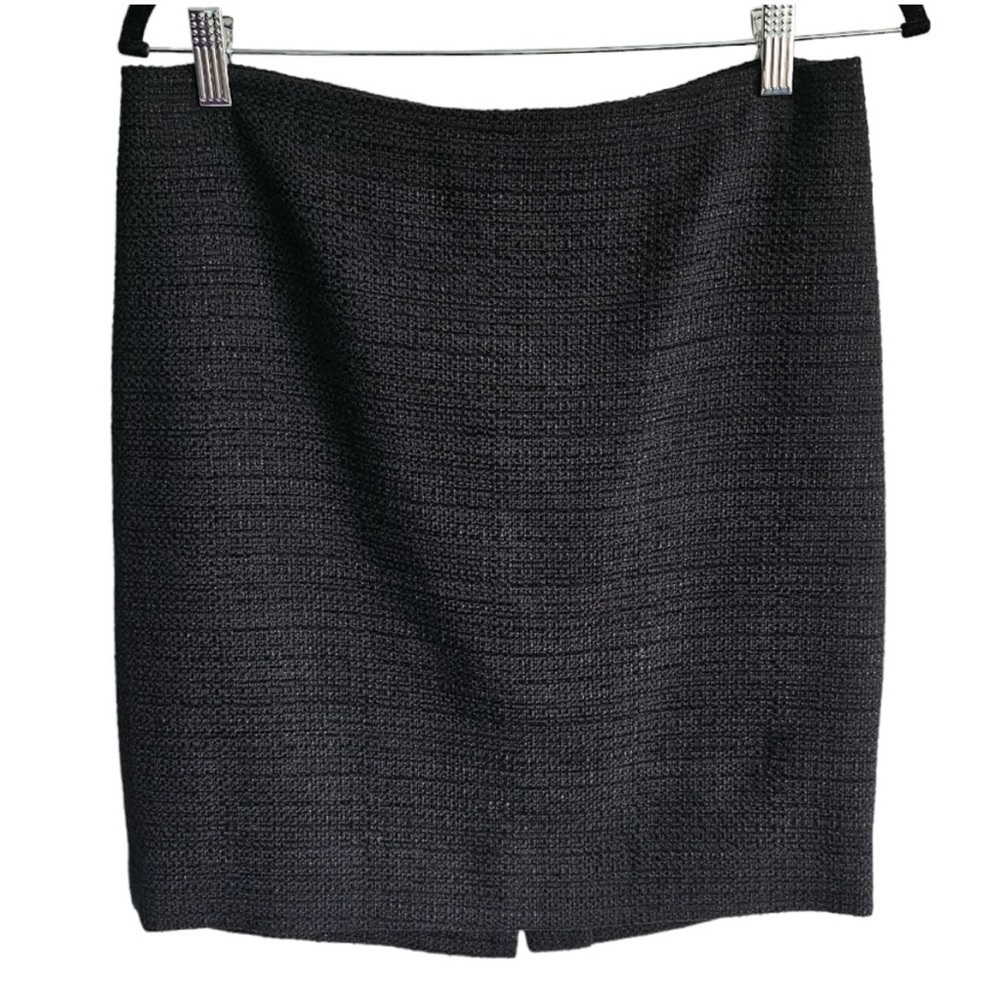 Theory Freida Pencil Skirt Tweed Black Wool Alpaca Blend
